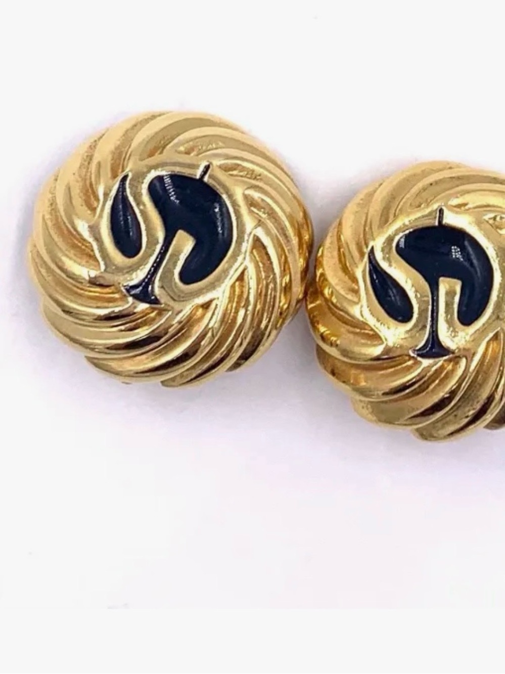 Vintage St. John Gold Swirl Clip-On Earrings 1980’s